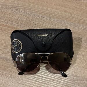 Ray-Ban Gold Chromance Sunglasses Polarized